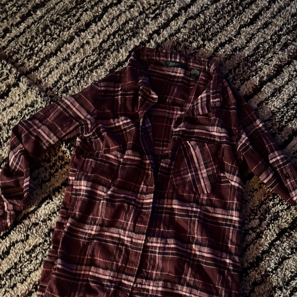 Plaid Button Down Shirt for Women
